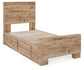 Hyanna  Panel Bed With 1 Side Storage, Dresser, Mirror And Nightstand