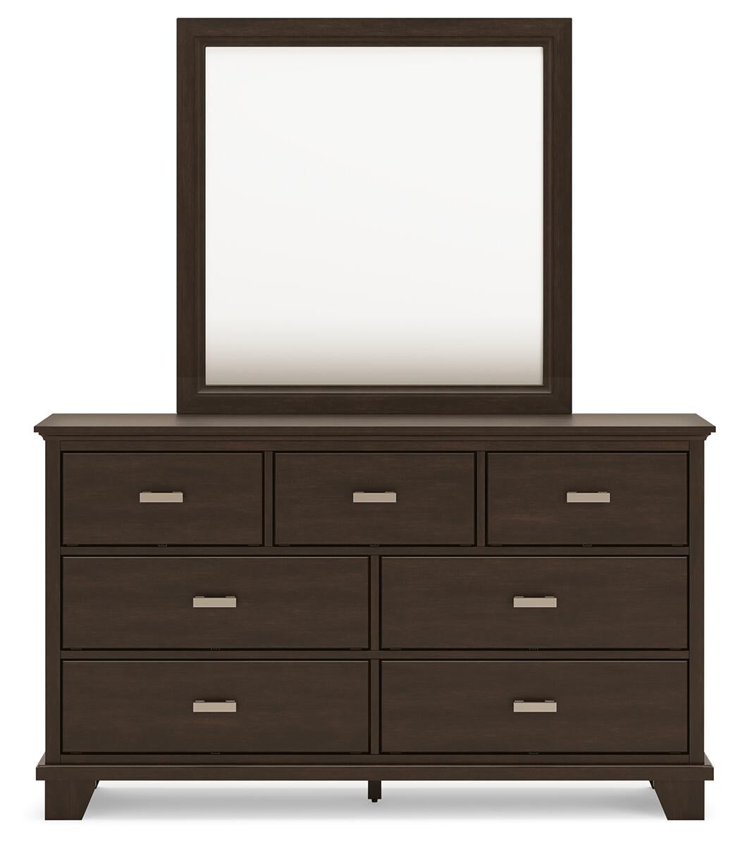 Covetown  Panel Bed, Dresser, Mirror, Chest And Nightstand