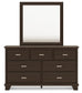 Covetown  Panel Bed, Dresser, Mirror, Chest And Nightstand