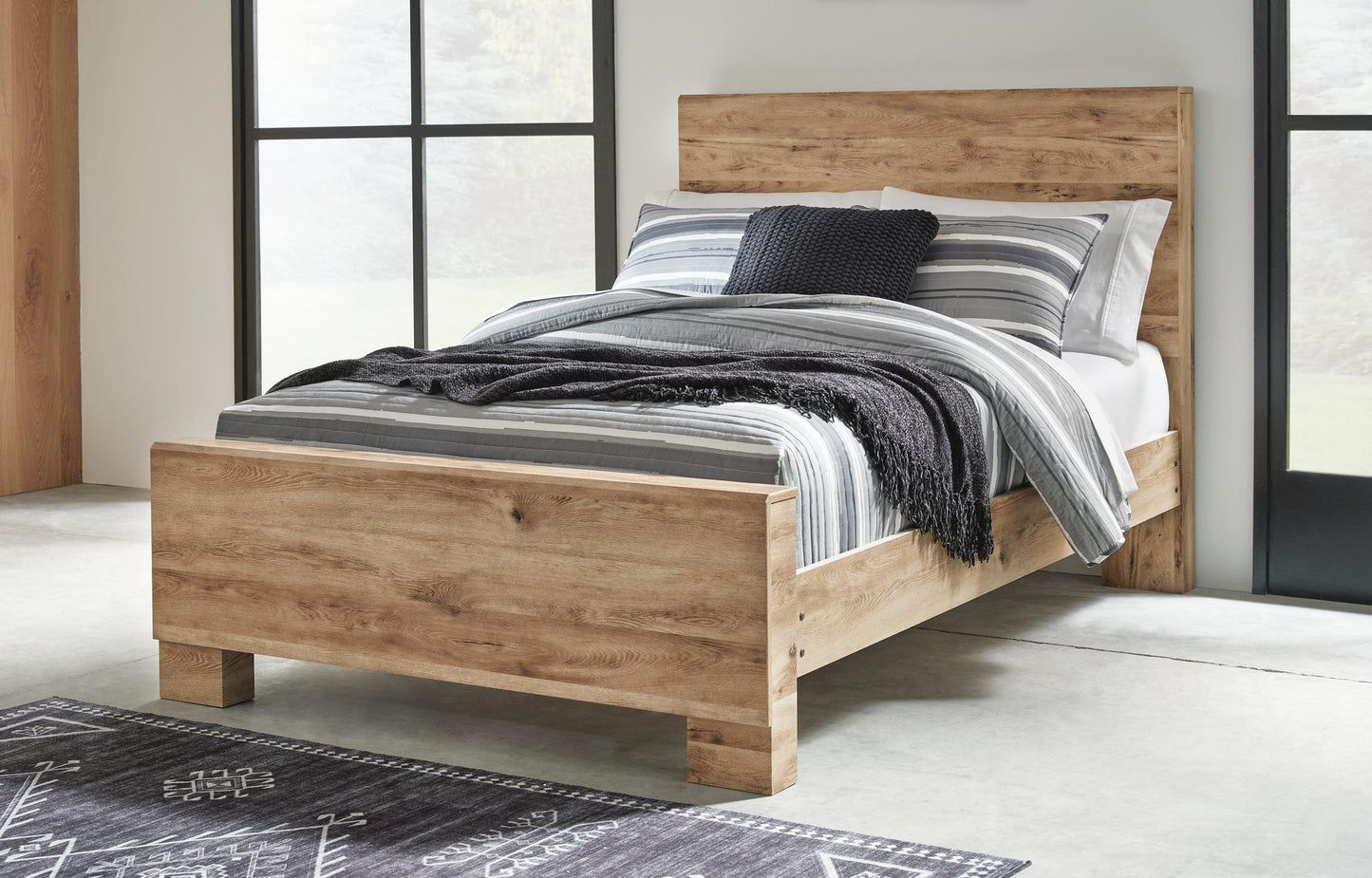Hyanna  Panel Bed, Dresser, Mirror And Nightstand