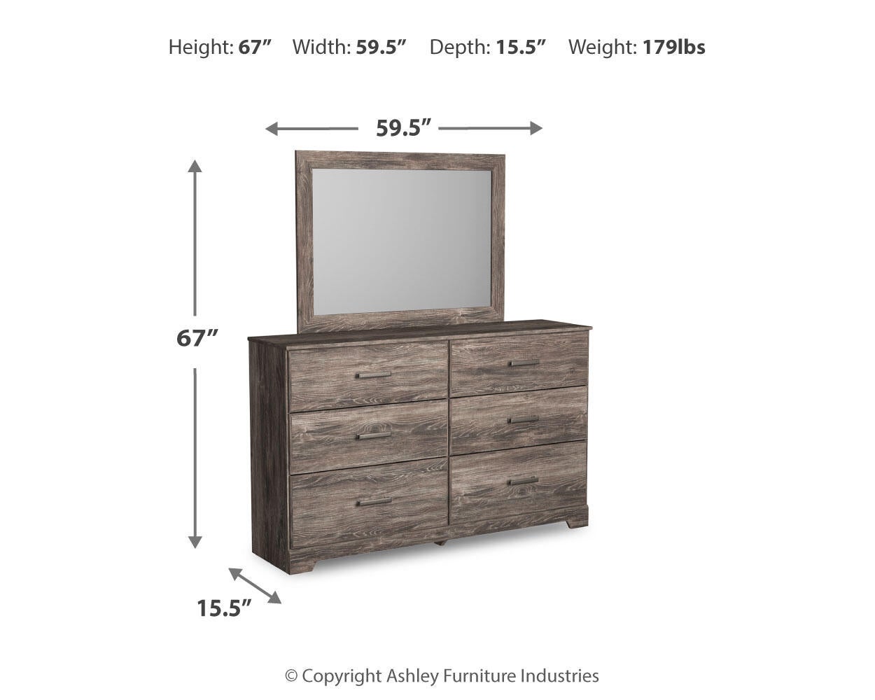 Ralinksi  Panel Bed With Mirrored Dresser