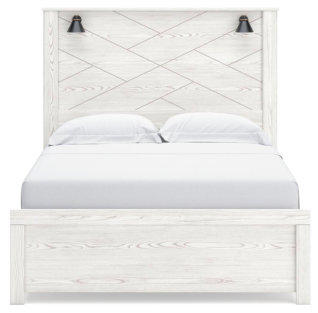 Gerridan  Panel Bed With Mirrored Dresser