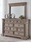 Blairhurst California  Panel Bed With Mirrored Dresser And Nightstand