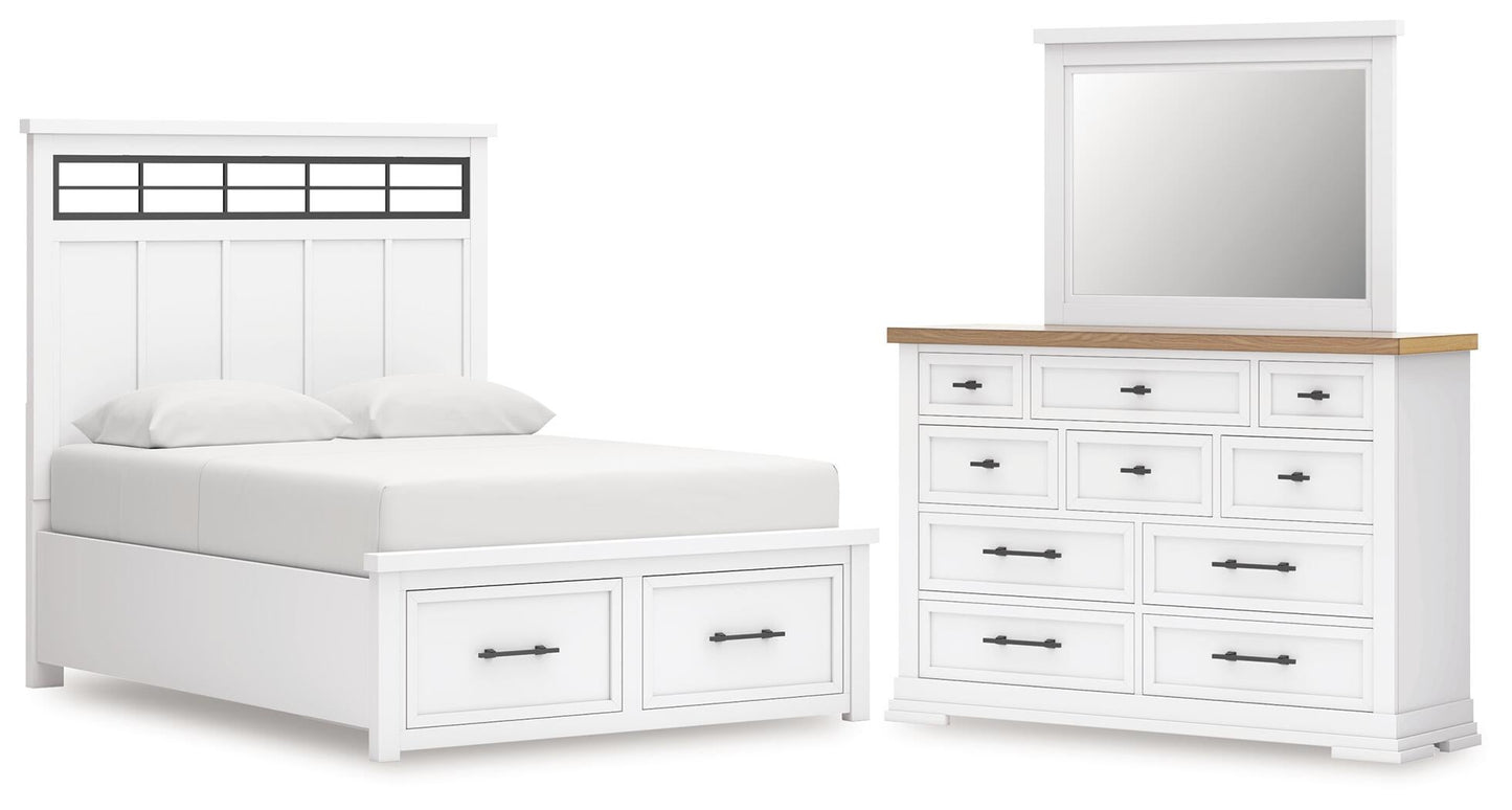 Ashbryn  Panel Storage Bed, Dresser And Mirror