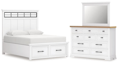 Ashbryn  Panel Storage Bed, Dresser And Mirror