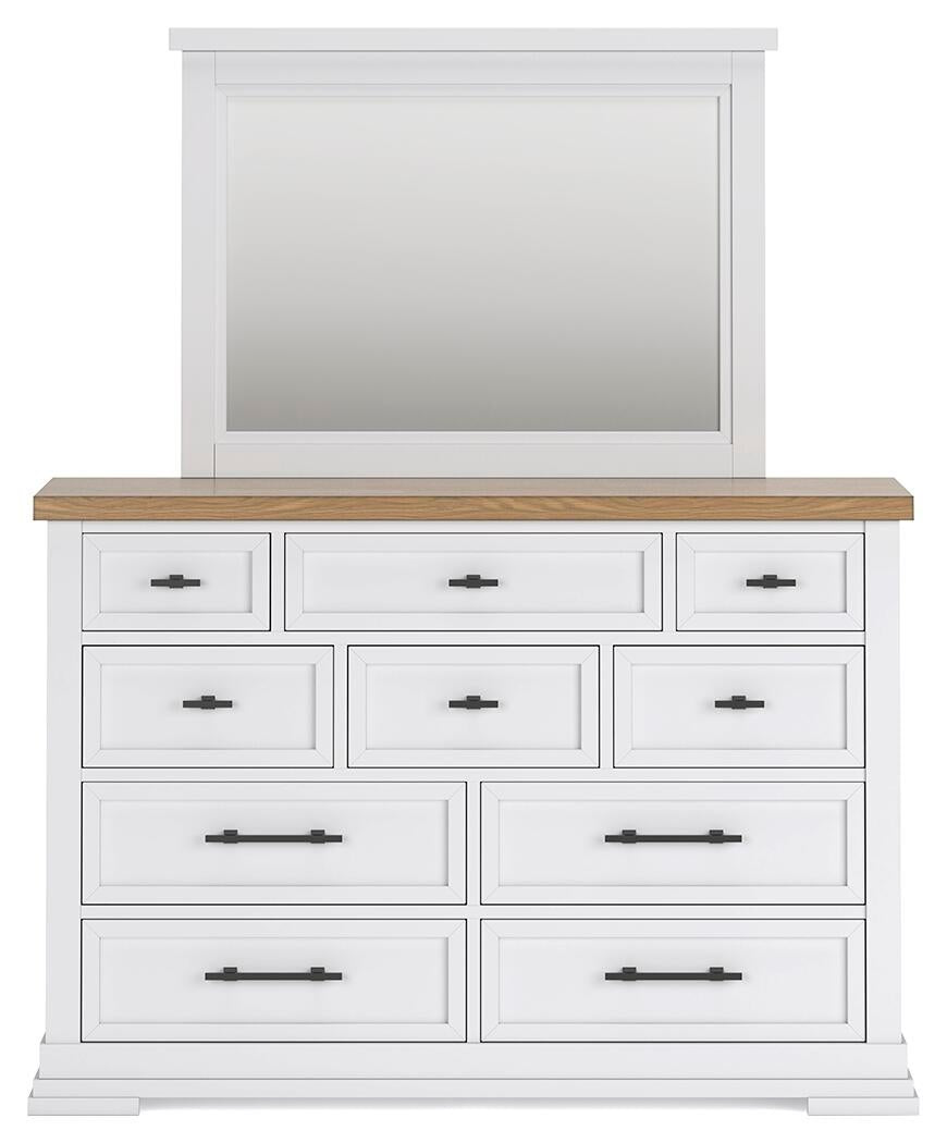 Ashbryn  Panel Storage Bed, Dresser, Mirror And Nightstand