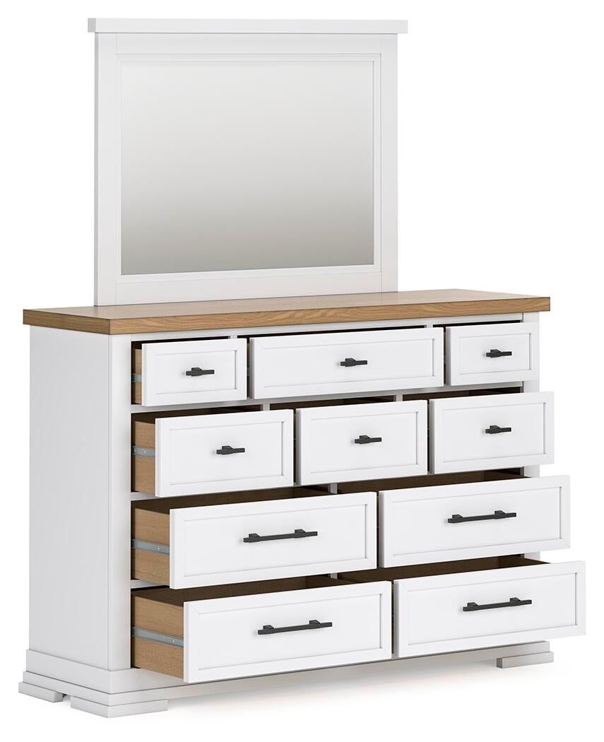 Ashbryn  Panel Storage Bed, Dresser, Mirror And Nightstand