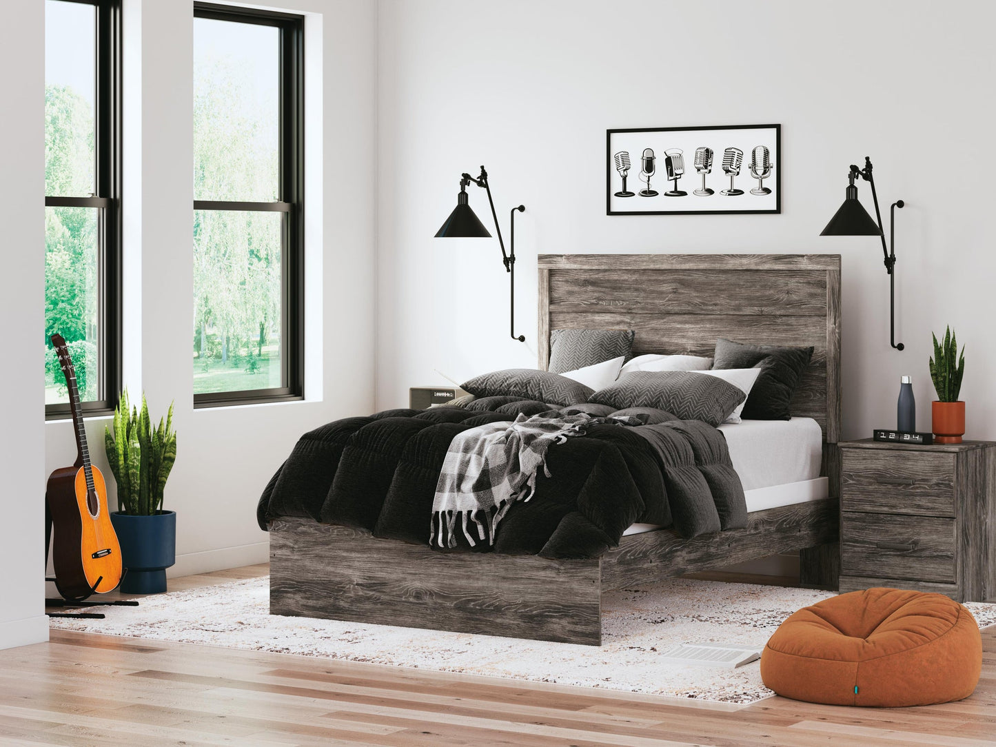 Ralinksi  Panel Bed, Dresser, Mirror, Chest And Nightstand