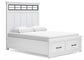 Ashbryn  Panel Storage Bed, Dresser, Mirror And Nightstand