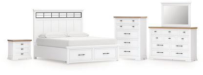Ashbryn California  Panel Storage Bed, Dresser, Mirror, Chest And Nightstand