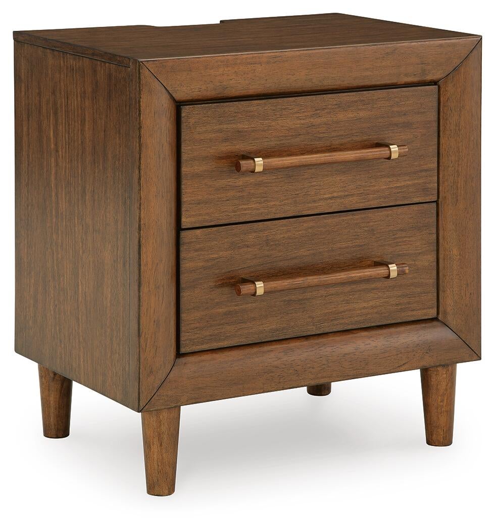 Lyncott  Upholstered Panel Bed, Dresser, Mirror, Chest And Nightstand