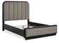 Rowanbeck  Upholstered Panel Bed With Mirrored Dresser And Nightstand