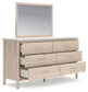 Cadmori  Upholstered Panel Bed With Mirrored Dresser And Nightstand