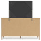 Cadmori  Upholstered Panel Bed With Mirrored Dresser, Chest And Nightstand
