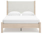 Cadmori  Upholstered Panel Bed With Mirrored Dresser, Chest And Nightstand