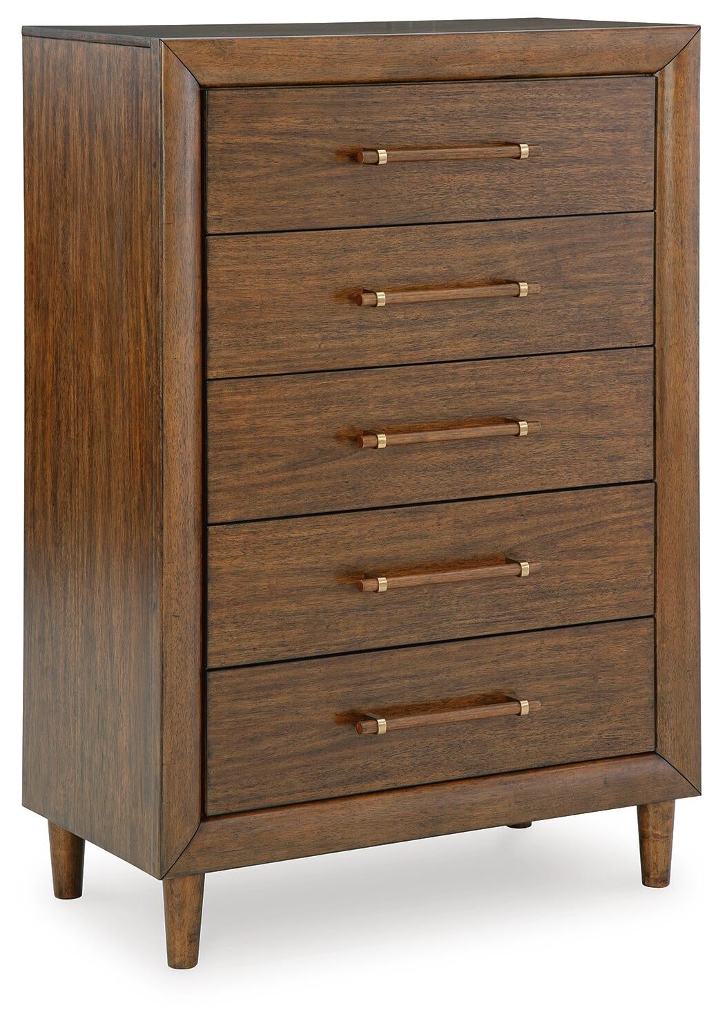 Lyncott  Upholstered Bed, Dresser, Mirror, Chest And Nightstand