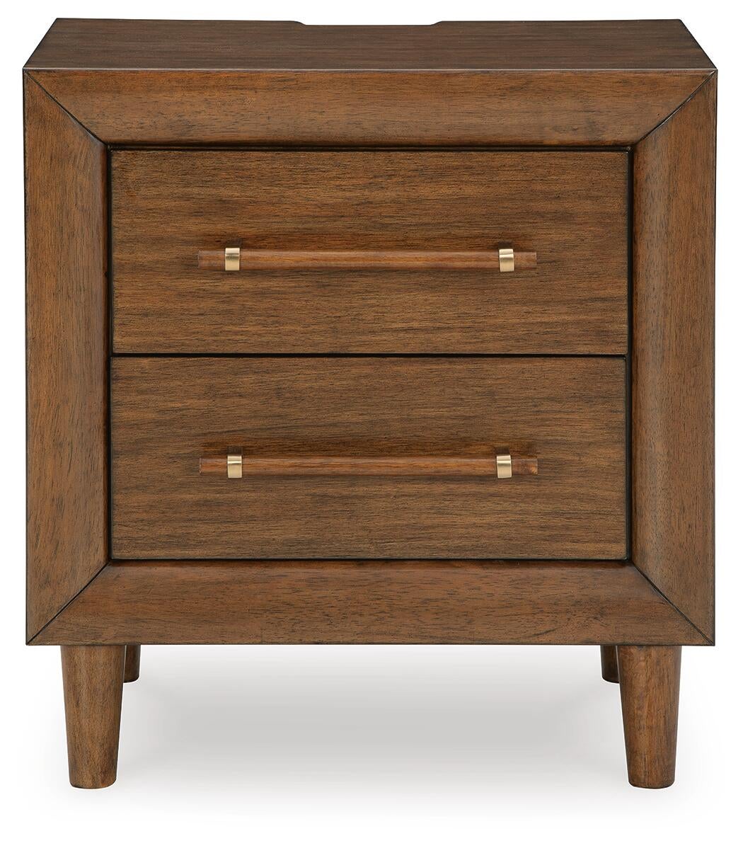 Lyncott  Upholstered Bed, Dresser, Mirror, Chest And Nightstand