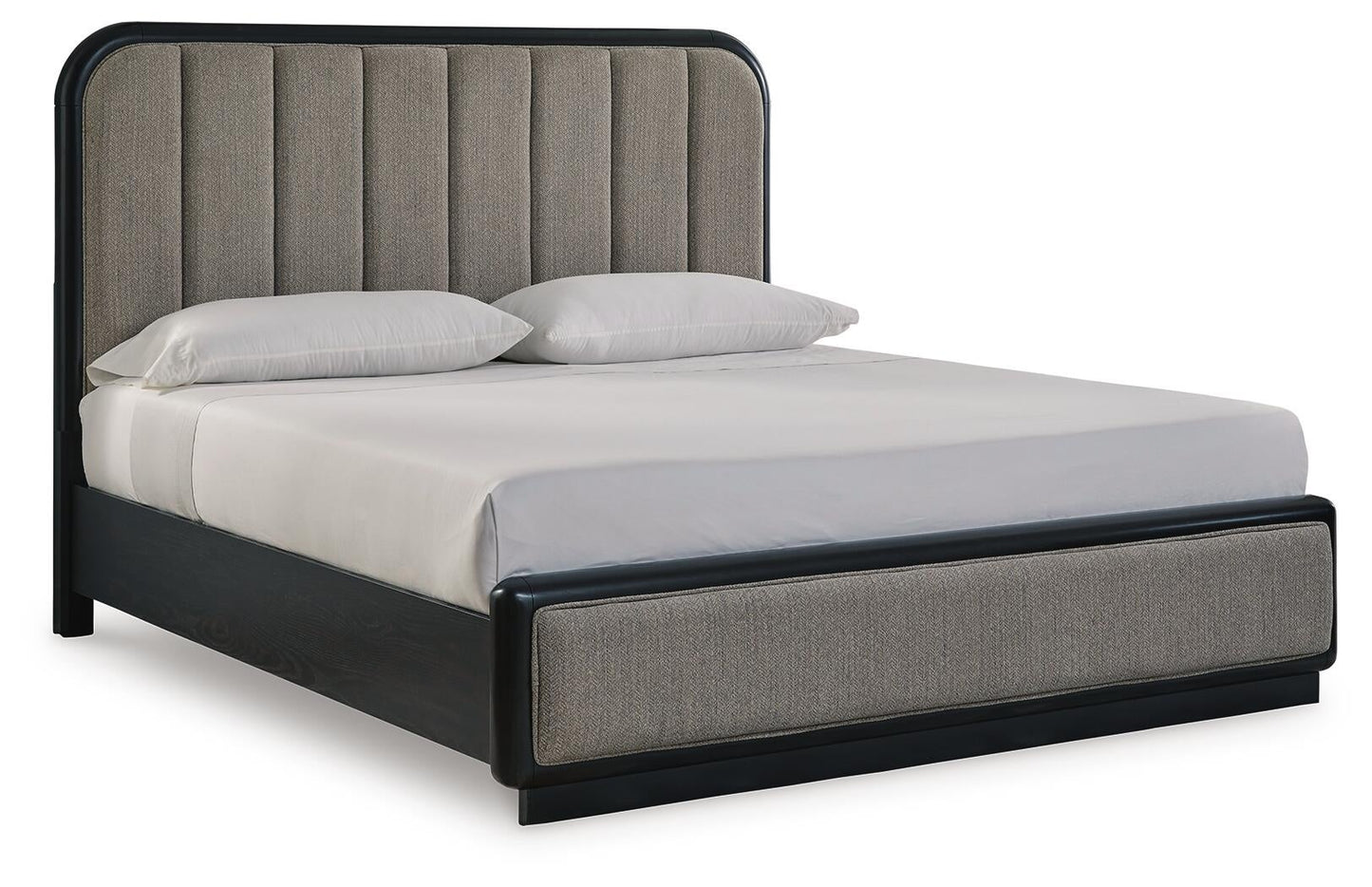 Rowanbeck  Upholstered Panel Bed, Dresser, Mirror And Nightstand