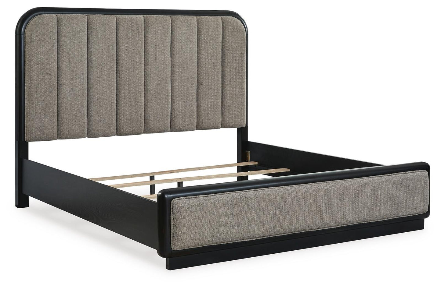 Rowanbeck  Upholstered Panel Bed, Dresser, Mirror And Nightstand