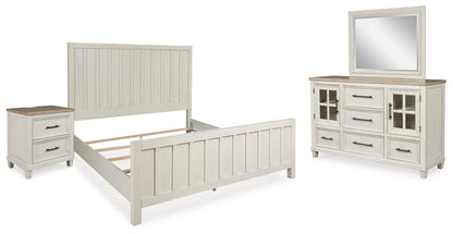 Shaybrock California  Panel Bed, Dresser, Mirror And Nightstand