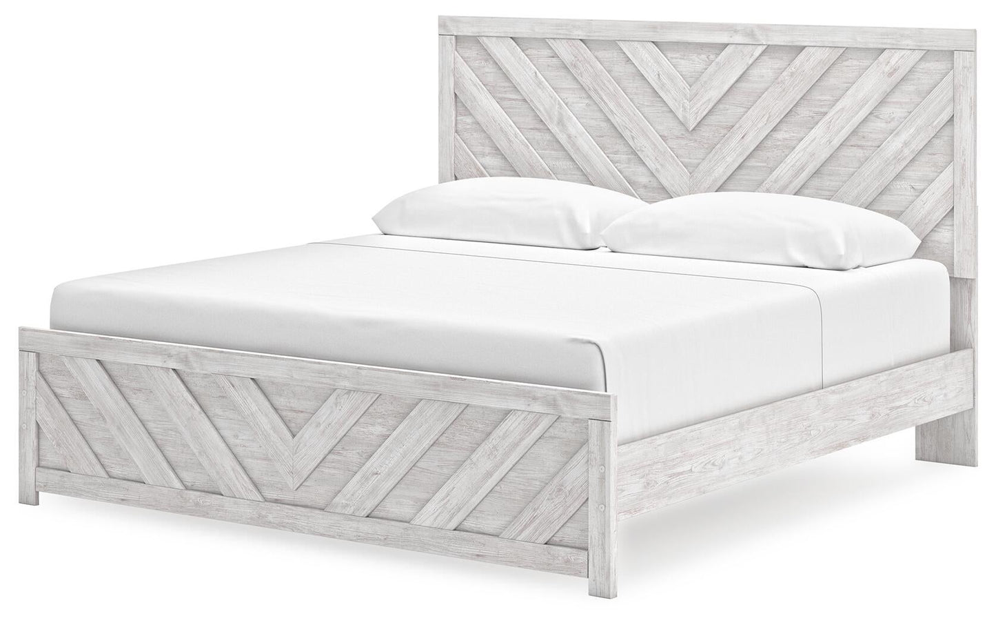 Cayboni  Panel Bed With Mirrored Dresser And Nightstand