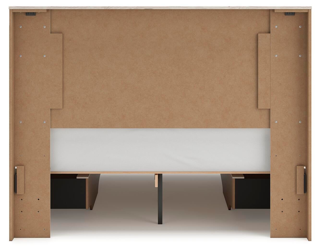 Lawroy  Panel Bed With Storage, Dresser And Mirror