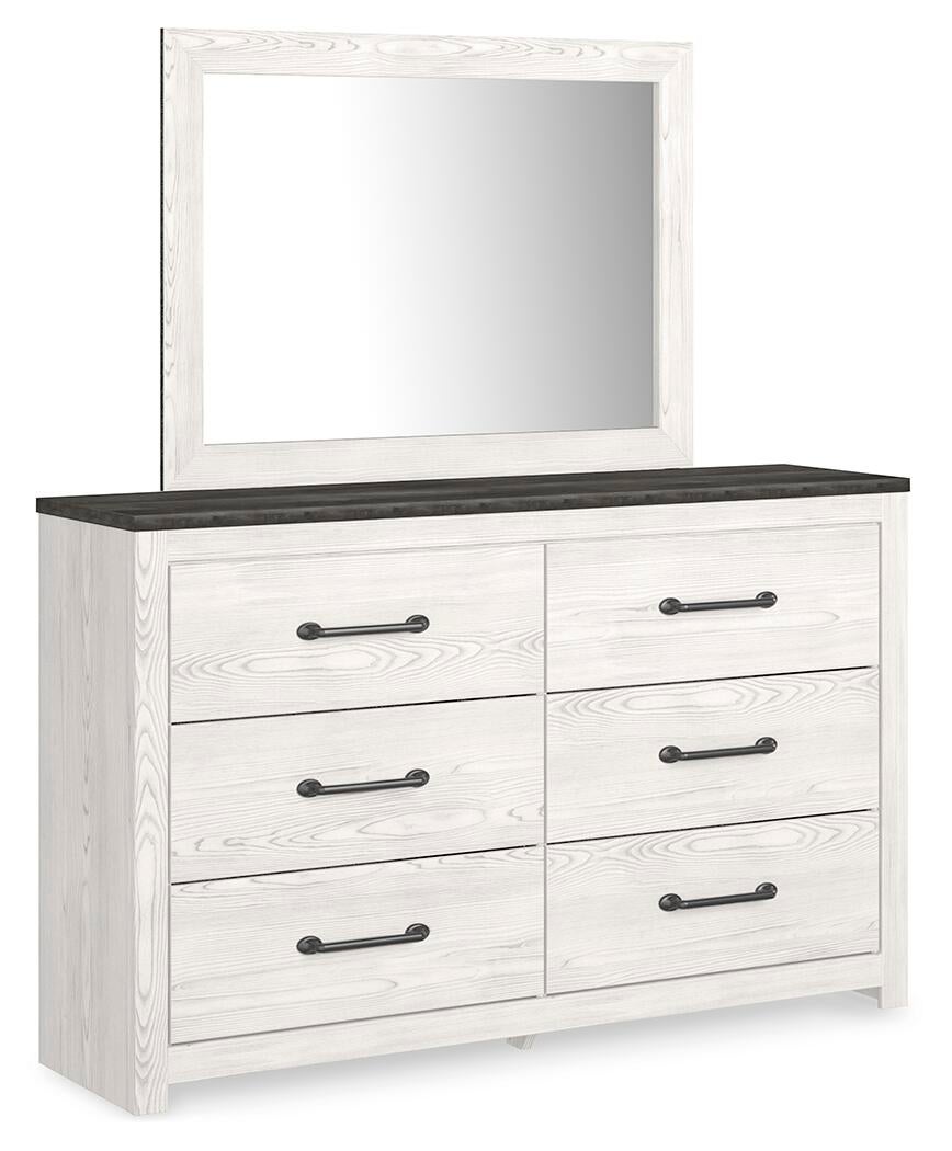 Gerridan  Panel Bed With Mirrored Dresser And Nightstand