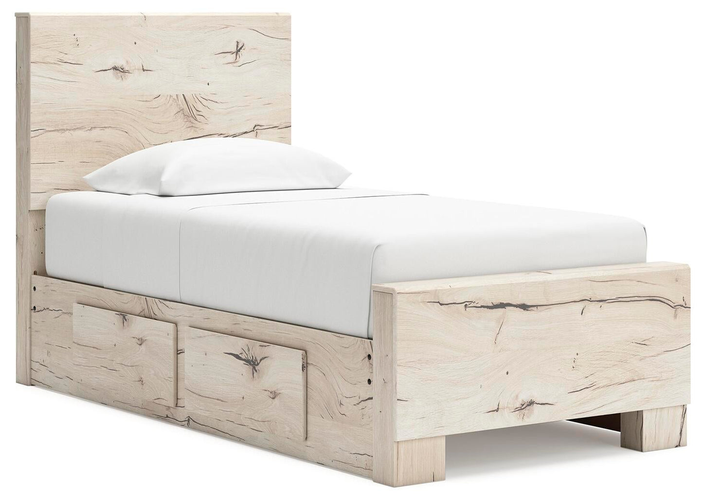 Lawroy  Panel Bed With Storage, Dresser And Mirror