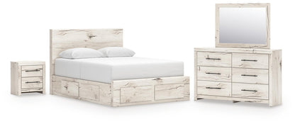 Lawroy  Panel Storage Bed, Dresser, Mirror And Nightstand