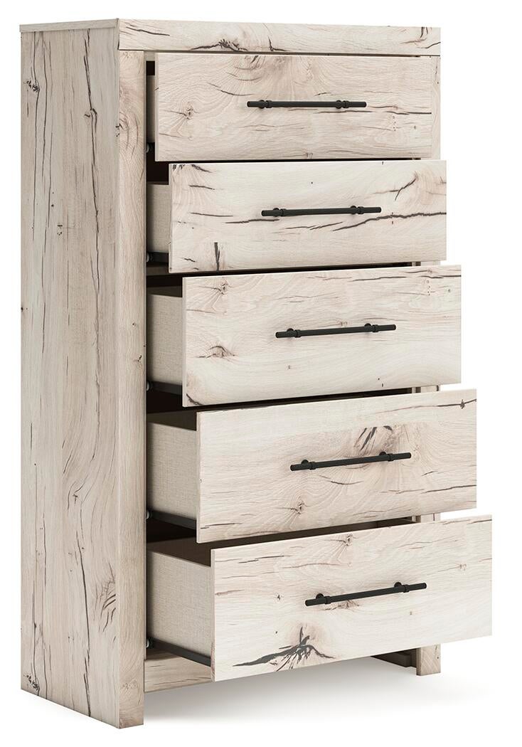 Lawroy  Panel Bed, Dresser, Mirror, Chest And Nightstand