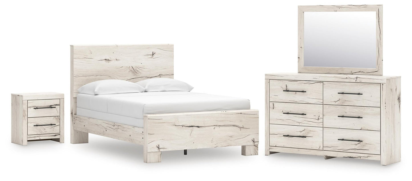 Lawroy  Panel Bed, Dresser, Mirror And Nightstand