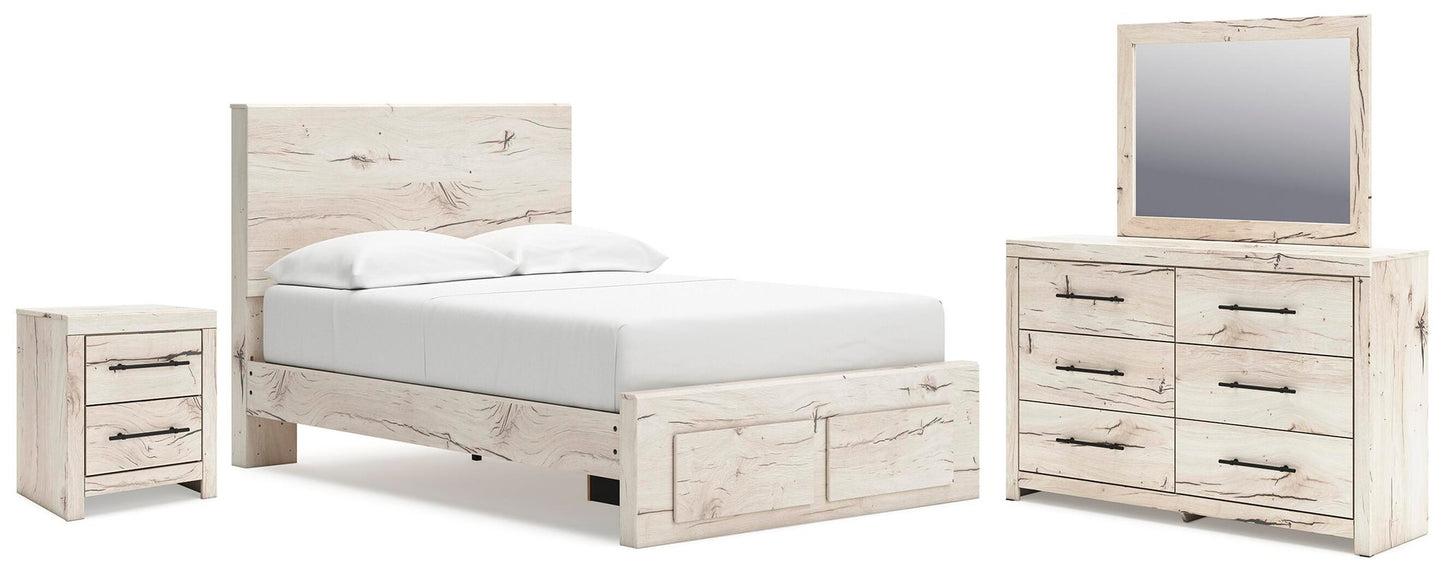 Lawroy  Panel Storage Bed, Dresser, Mirror And Nightstand