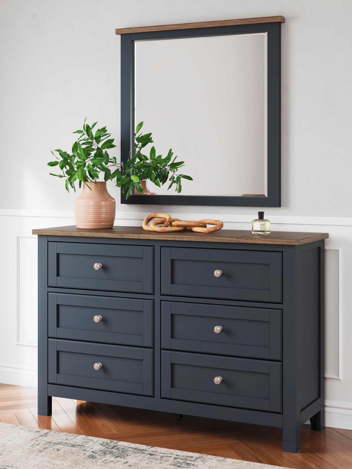 Landocken  Panel Headboard, Dresser And Mirror