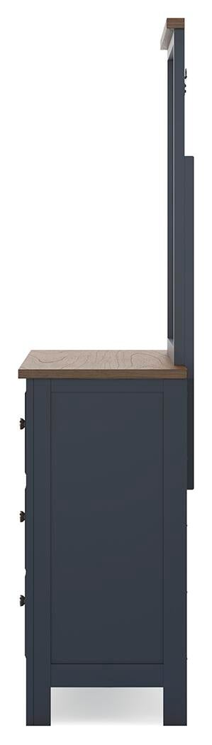 Landocken  Panel Headboard, Dresser And Mirror