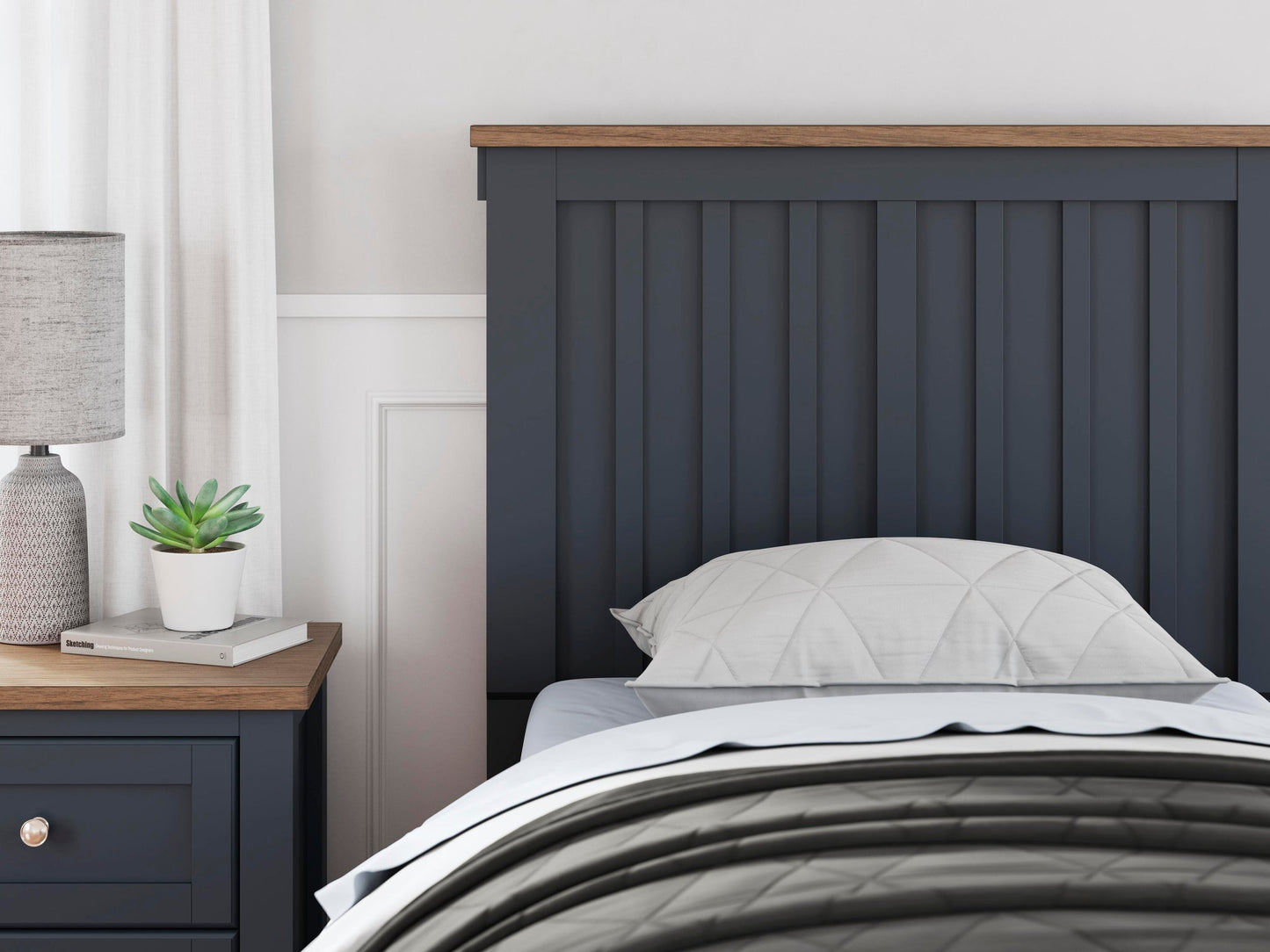Landocken  Panel Headboard, Dresser And Mirror