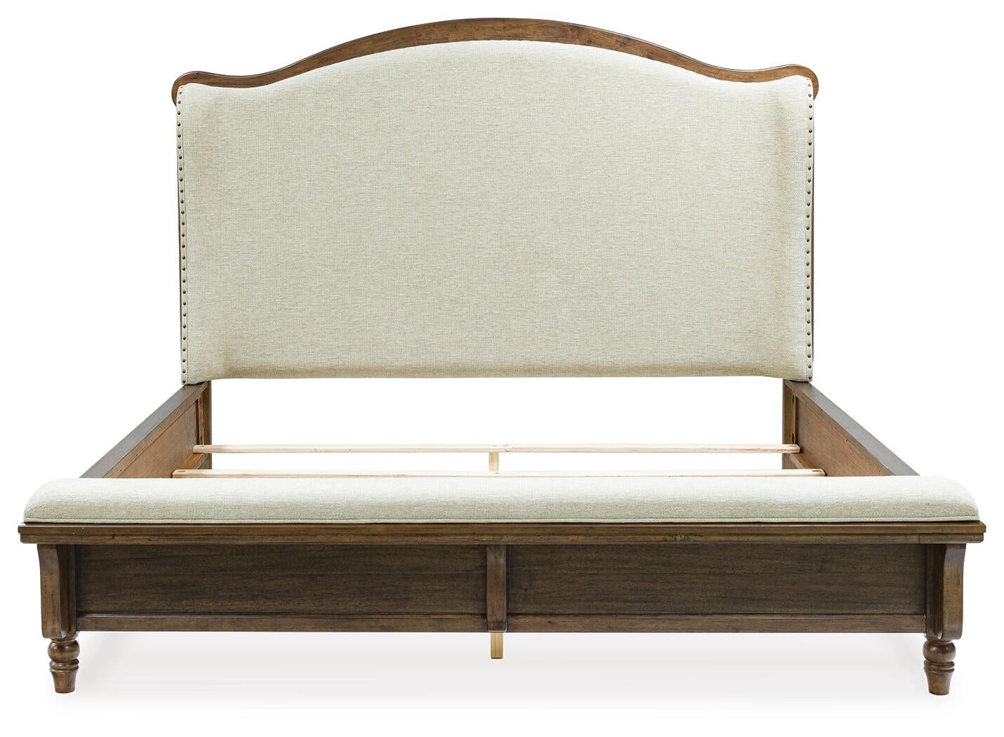 Sturlayne  Upholstered Panel Bed, Dresser And Mirror