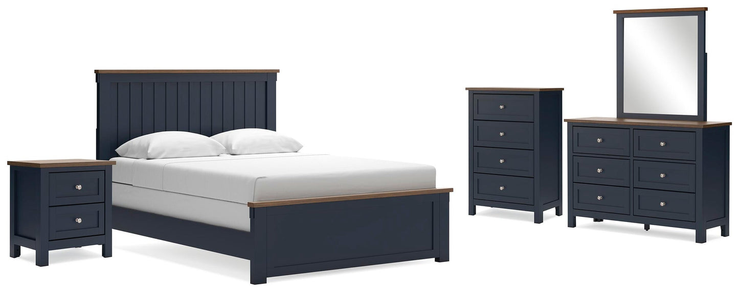 Landocken  Panel Bed, Dresser, Mirror, Chest And Nightstand