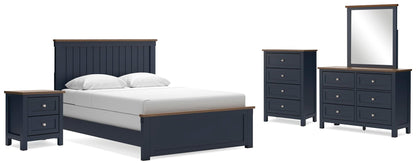 Landocken  Panel Bed, Dresser, Mirror, Chest And Nightstand