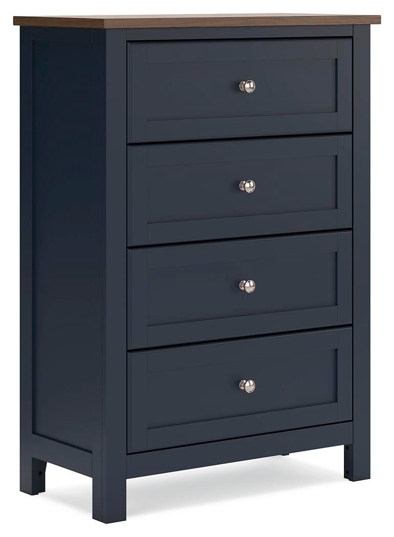 Landocken  Panel Bed, Dresser, Mirror, Chest And Nightstand
