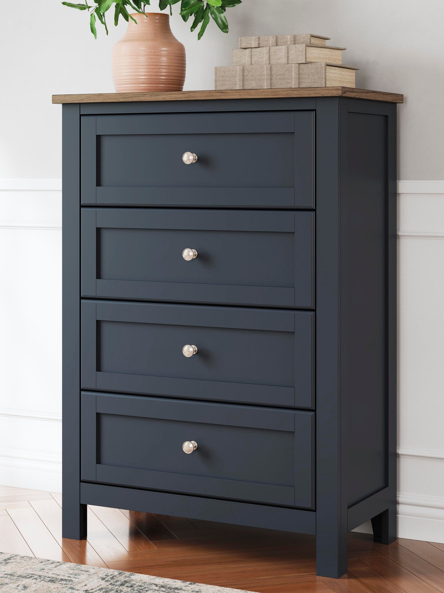 Landocken  Panel Bed, Dresser, Mirror, Chest And Nightstand