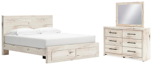 Lawroy  Panel Storage Bed, Dresser And Mirror