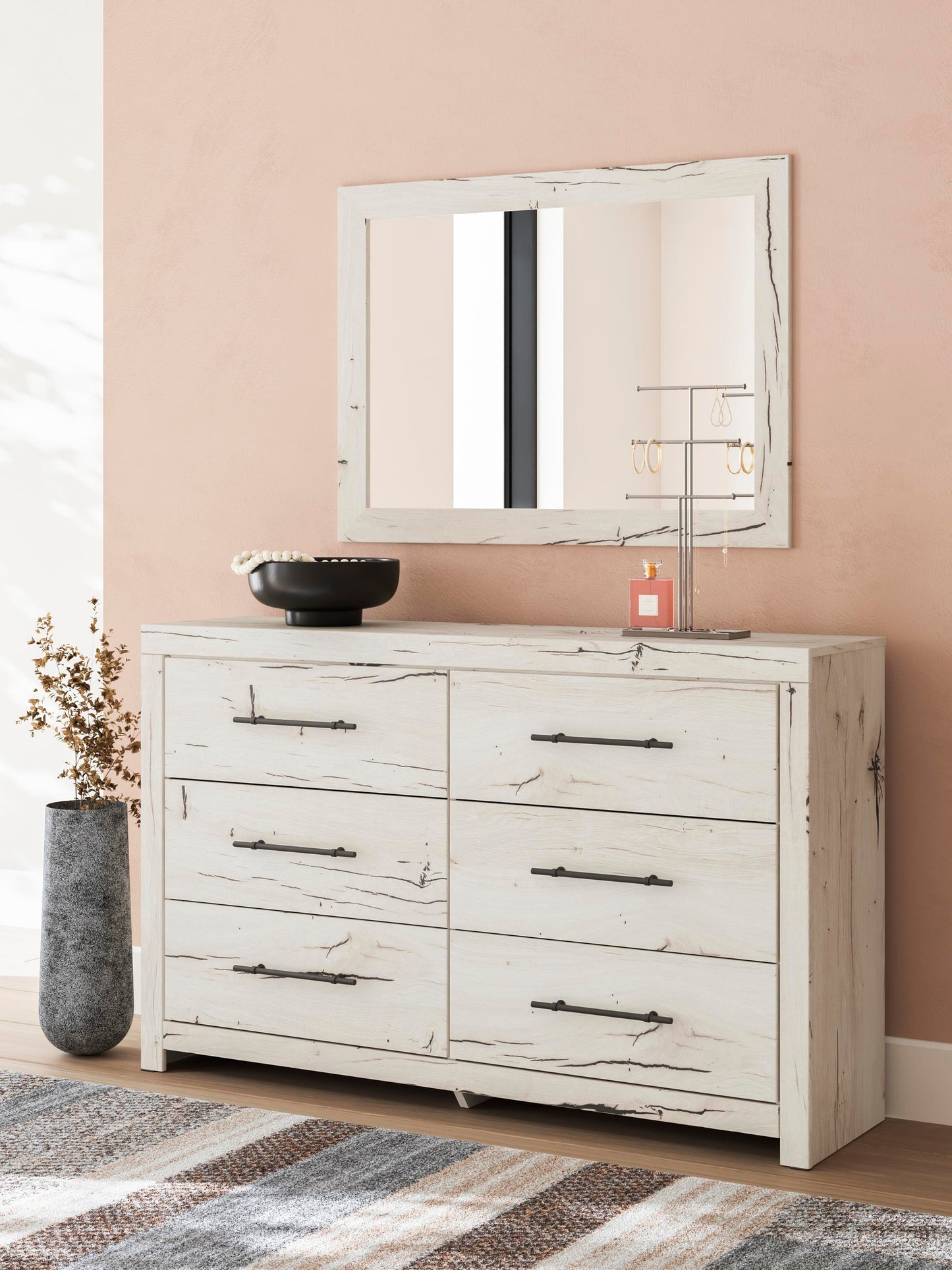 Lawroy  Panel Headboard, Dresser And Mirror