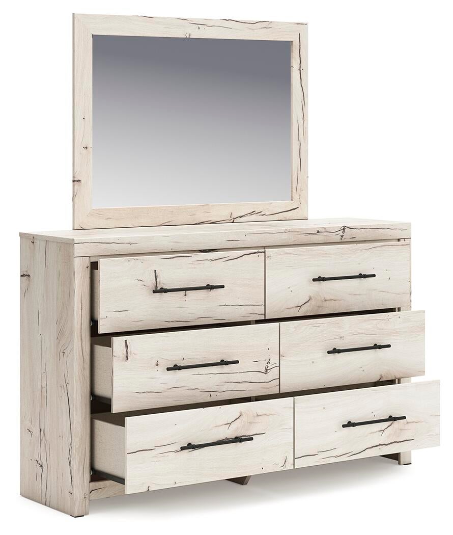 Lawroy  Panel Headboard, Dresser And Mirror