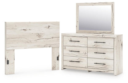 Lawroy  Panel Headboard, Dresser And Mirror