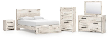 Lawroy  Panel Storage Bed, Dresser, Mirror, Chest And Nightstand