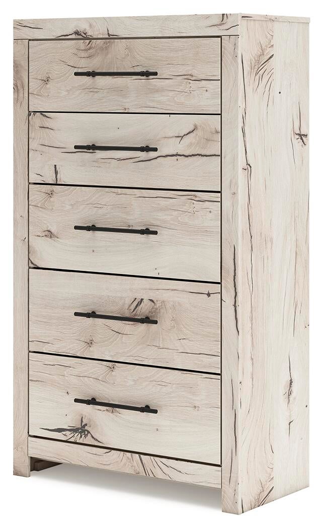 Lawroy  Panel Bed With Storage, Dresser, Mirror, Chest And Nightstand