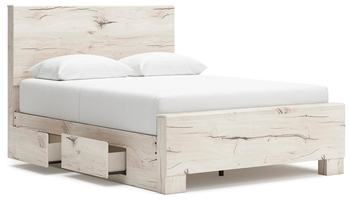 Lawroy  Panel Bed With Storage, Dresser, Mirror, Chest And Nightstand
