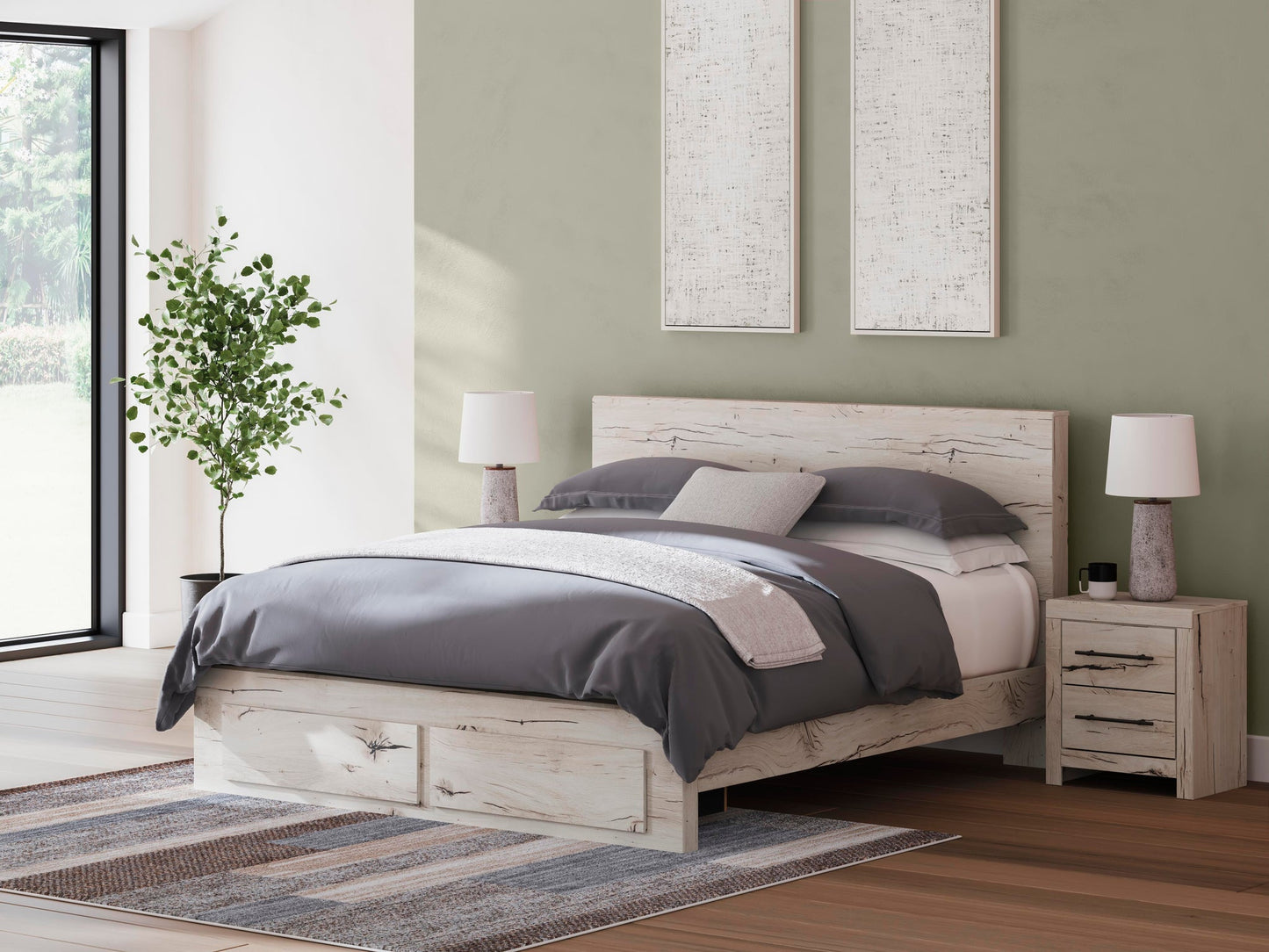 Lawroy  Panel Storage Bed, Dresser, Mirror, Chest And Nightstand