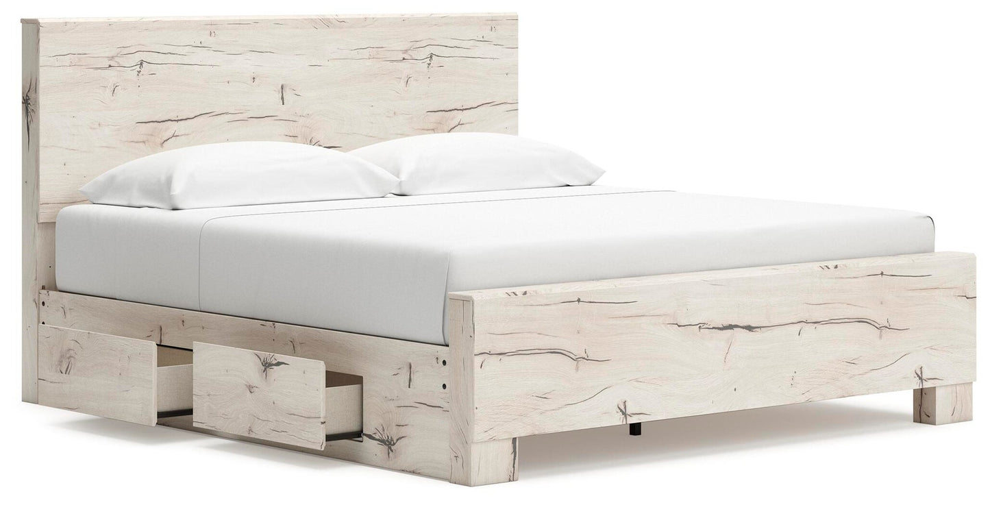 Lawroy  Panel Bed With Storage, Dresser And Mirror