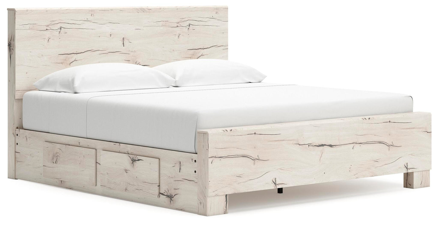 Lawroy  Panel Bed With Storage, Dresser, Mirror And Nightstand
